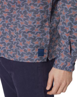 Printed Long Sleeve Button Front Shirt