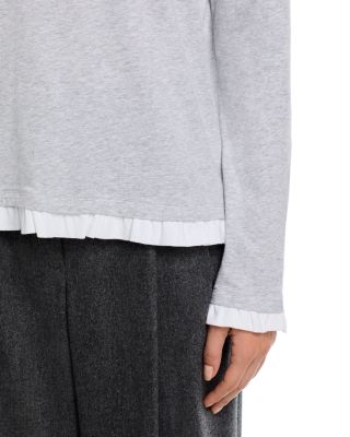 The Romeo Contrast Ruffle Long Sleeve Tee