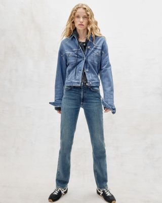 Harlow Mid Rise Straight Leg Jeans in Ness