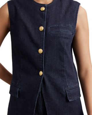 Athe Denim Long Line Waistcoat 