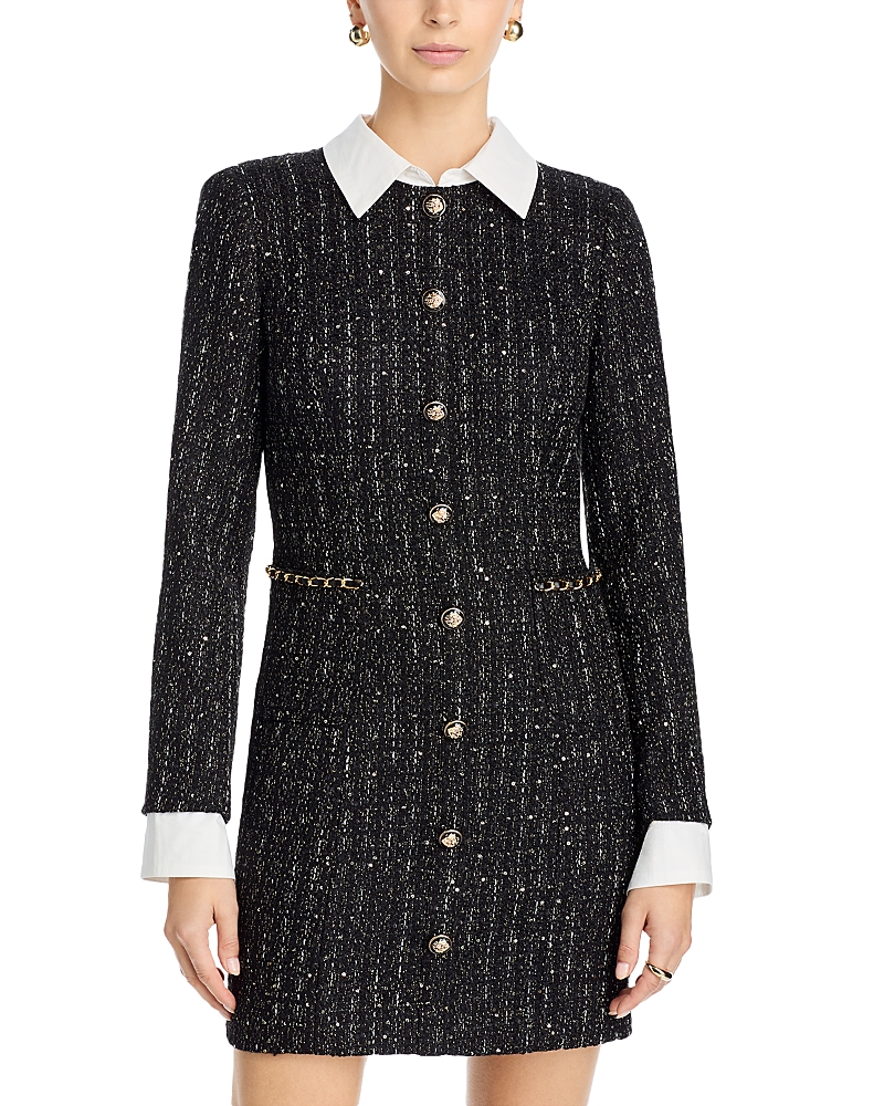 Aqua Tweed Mini Dress - Exclusive · S