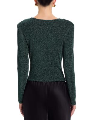 Shimmer Knit Cowl Neck Top - Exclusive