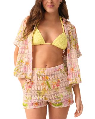 Blake Button Front Swim Cover-Up Shirt