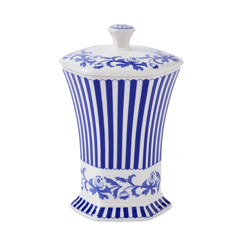 Spode Blue Italian Steccato Vase In Blue