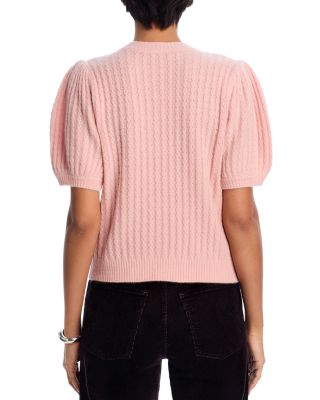 Lucerne Cashmere Crewneck Cable Knit Sweater Top