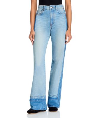 Taylor High Rise Wide Leg Jeans in Cloudy Colorblock