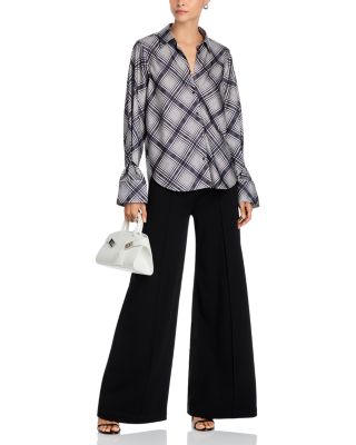 Wesley Lattice Print Crepe Back Satin Shirt