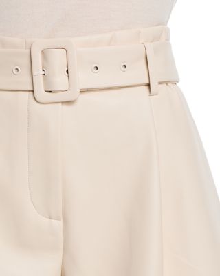 Faux Leather Belted Shorts - Exclusive