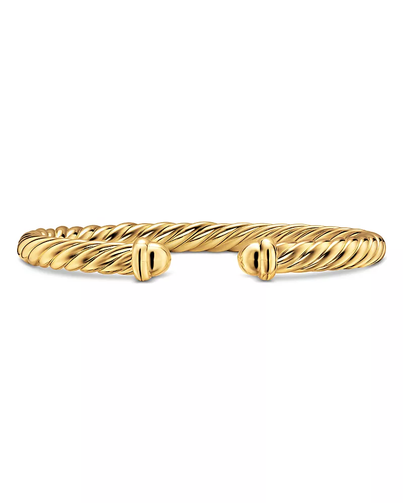 David Yurman Cablespira Flex Bracelet in 18K Yellow Gold, 6mm