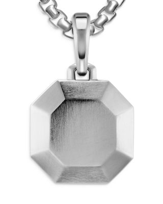 Men's Faceted Amulet in Sterling Silver, 16mm
