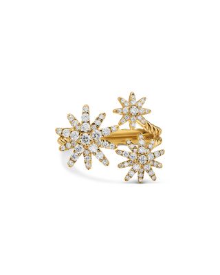 Starburst Multi Star Ring in 18K Yellow Gold with Diamonds, 17.7mm