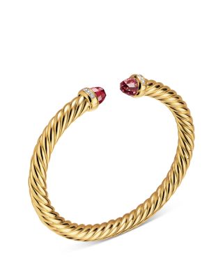 Cablespira&reg; Flex Bracelet in 18K Yellow Gold with Gemstones and Diamonds, 6mm