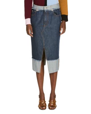 Inside Out Denim Midi Skirt
