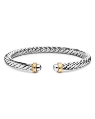 Cable Flex&reg; Bracelet in Sterling Silver with 14K Yellow Gold, 6mm