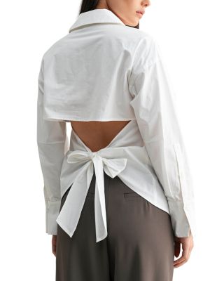 Back Tie Long Sleeve Shirt