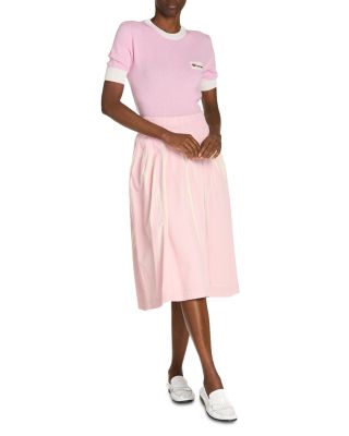 Denim Printed Midi Skirt