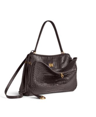 Rodeo Medium Handbag Crocodile Embossed