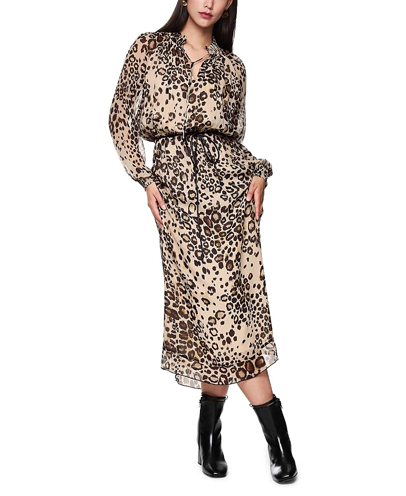 Marc Cain Maxi Dress With Leopard Print In Gray