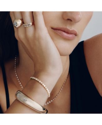  Mixed Shape Tennis Bracelet in 14K White Gold, 6.6ctw Emerald & Brilliant Round VRAI Created Lab Grown Diamonds