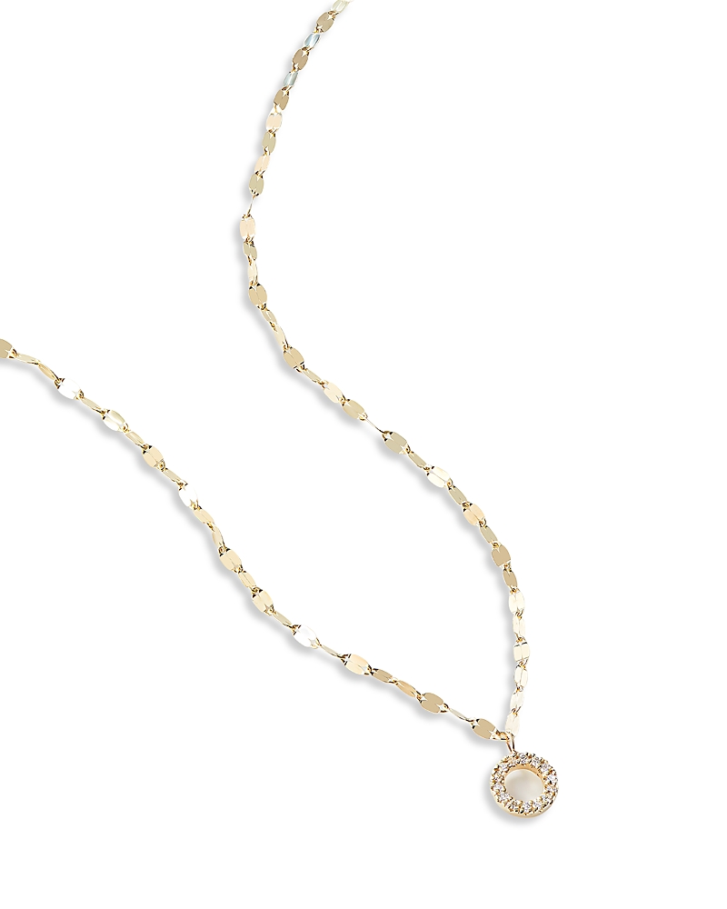 Lana Jewelry Diamond Circle Pendant Necklace in 14K Yellow Gold, 0.07 tcw