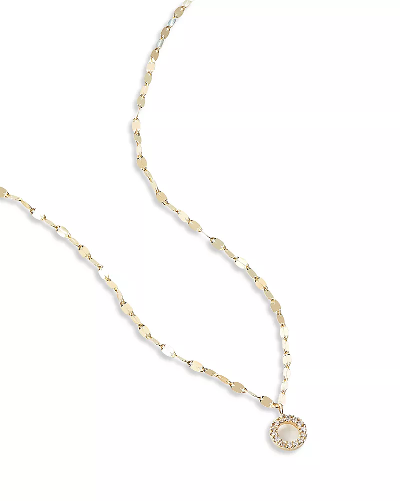 Lana Jewelry Diamond Circle Pendant Necklace in 14K Yellow Gold, 0.07 tcw