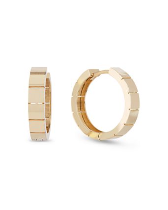 14K Gold Mini Thin Flash Tile Hoops