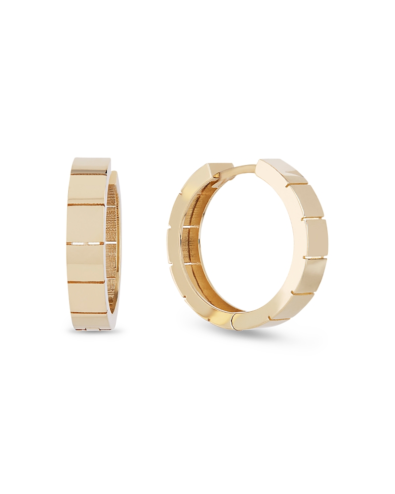 Lana Jewelry 14K Yellow Gold Flash Tile Small Hoop Earrings