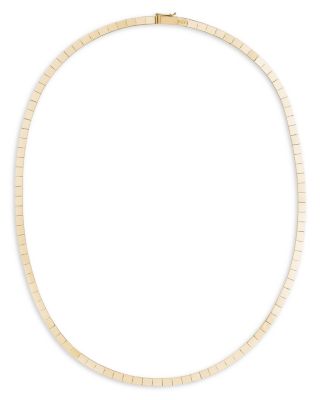 14K Yellow Gold Flash Tile Collar Necklace, 16"