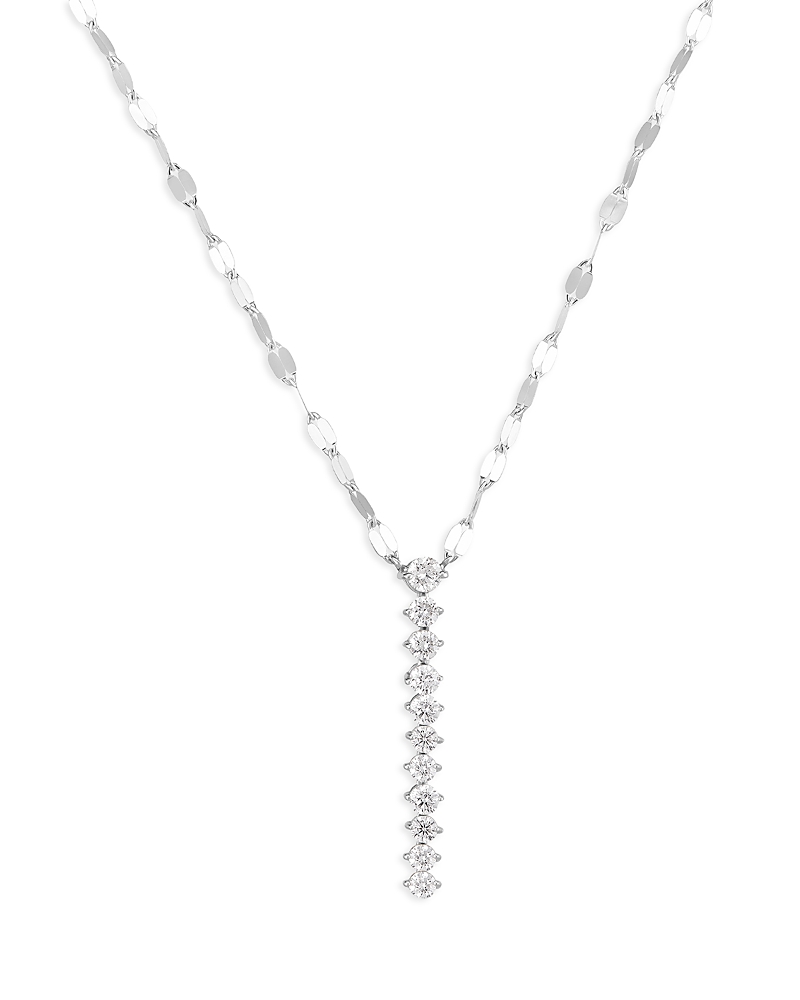 Lana Jewelry Diamond Tennis Lariat Necklace in 14K White Gold, 0.03 tcw