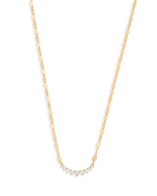 Lana Jewelry 14k Yellow Gold Diamond Curved Bar Necklace, 18