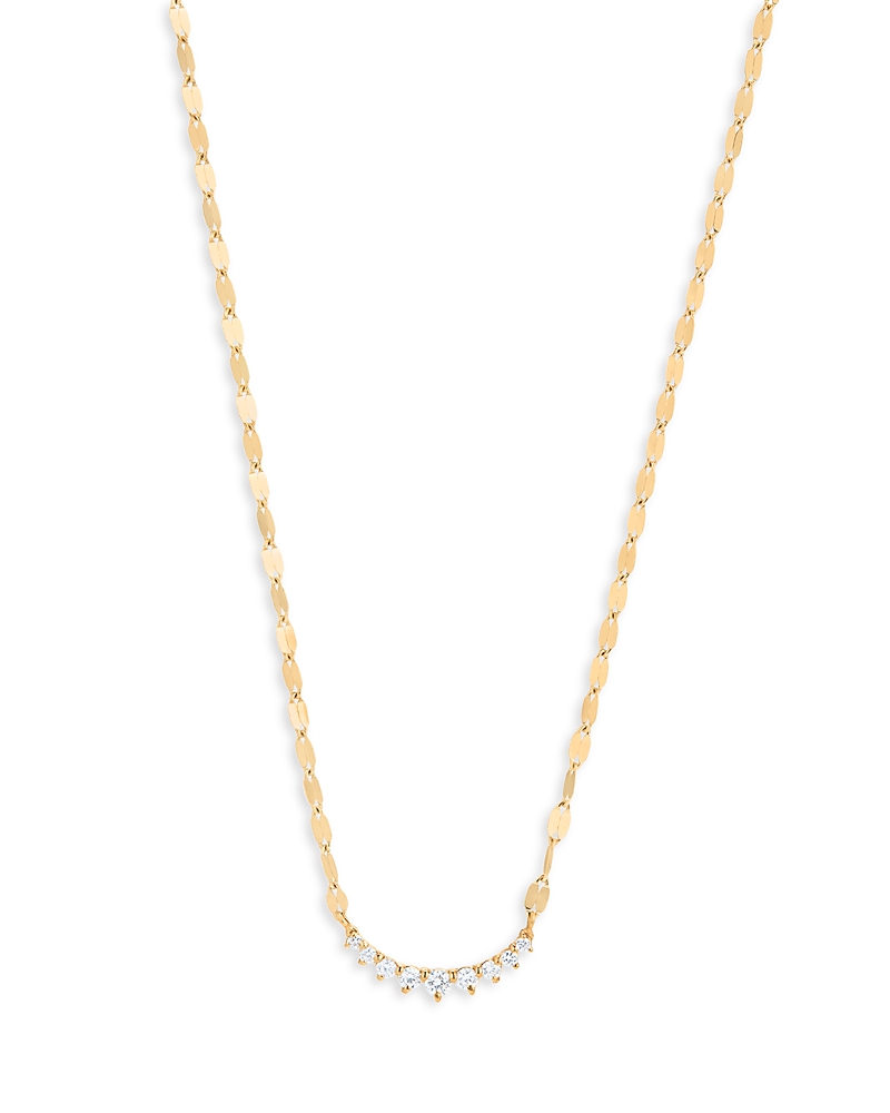 Lana Jewelry 14k Yellow Gold Diamond Curved Bar Necklace, 18 In Gold