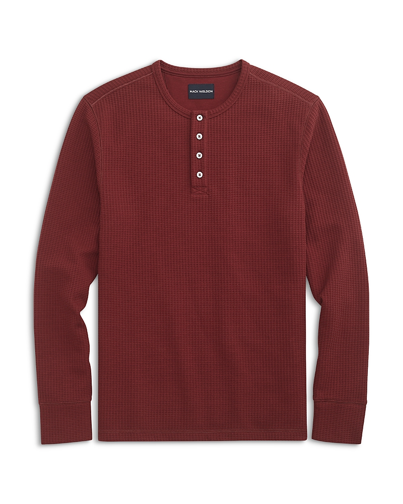 Mack Weldon Long Sleeved Waffle Knit Henley Tee