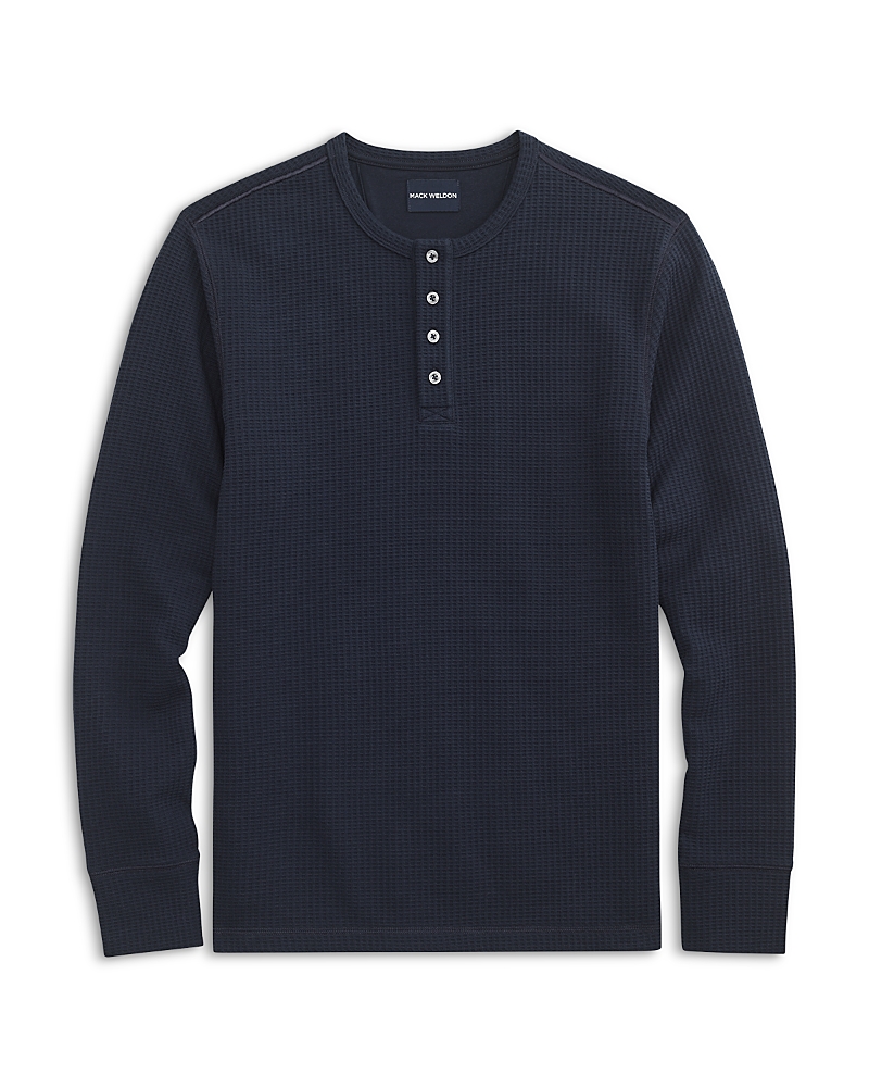 Mack Weldon Long Sleeved Waffle Knit Henley Tee