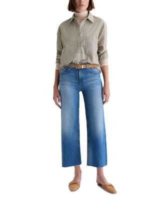 Saige Mid Rise Wide Leg Crop Jeans in 13 Years Allure