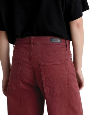 Saige Mid Rise Wide Leg Jeans in Cranberry