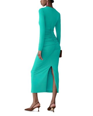 Draped Mock Neck Dress