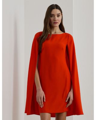 Cape Georgette Cocktail Dress