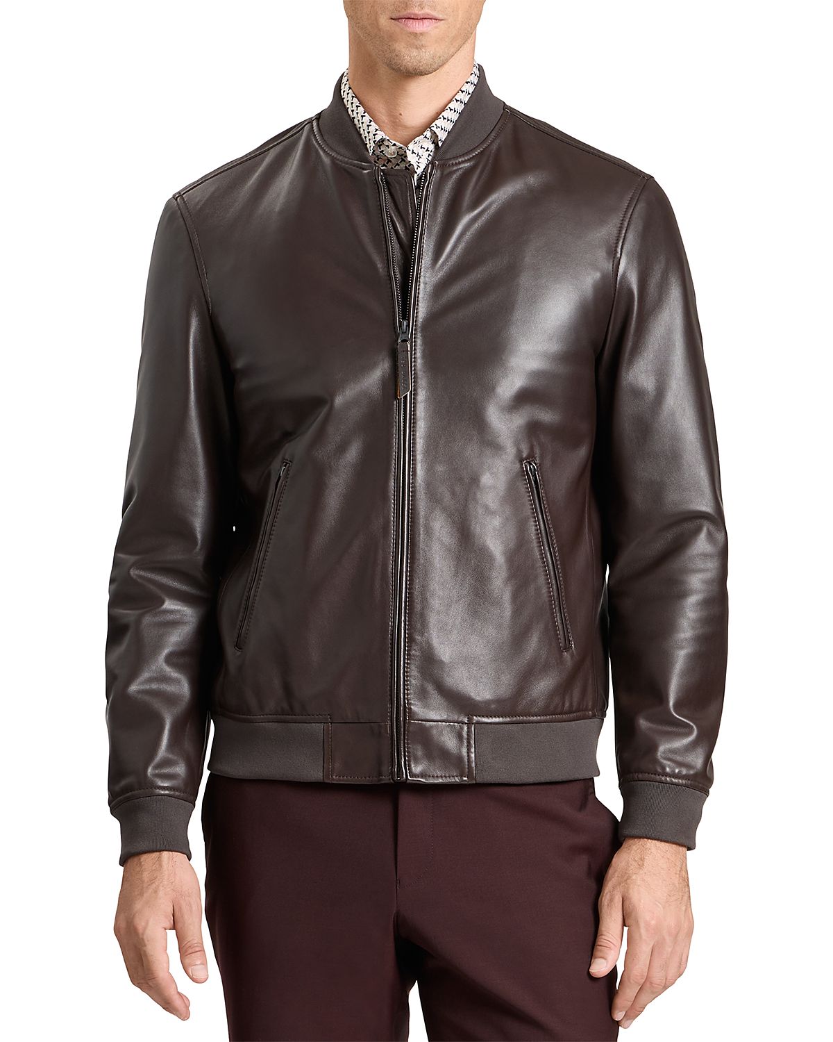 Ted Baker Waggoner Leather Bomber Jacket