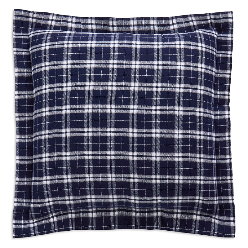 Petite Plume Tartan Flannel Sham, Euro In Blue