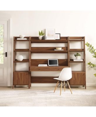 Bixby 3-Piece Wood Office Desk and Bookshelf