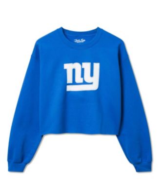  Women&#39;s NFL New York Giants Bling Flea Market Crop Fleece