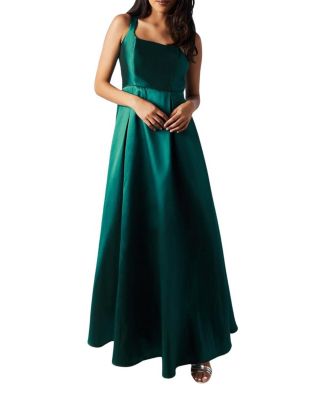 Scoop Neck Maxi Twill Bridesmaids Dress