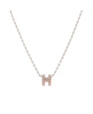  Mini Pop H Pendant Chain Necklace Metal and Enamel, 16"