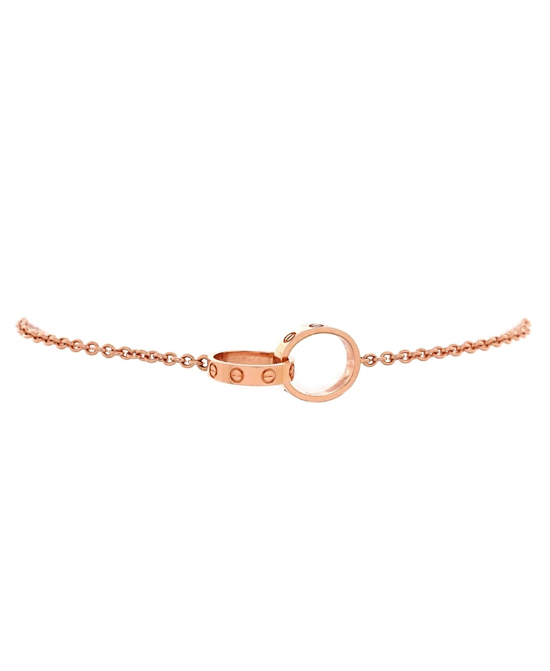 PRE-OWNED CARTIER Pre-owned Cartier Love Interlocking Bracelet 18k Rose Gold In Pink