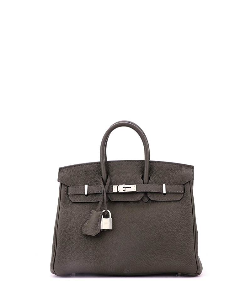 PRE-OWNED HERMES Pre-owned Hermes Birkin 25 Handbag Green Togo With Palladium Hardware