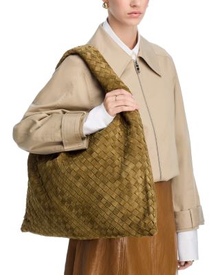 Intrecciato Suede Shoulder Bag