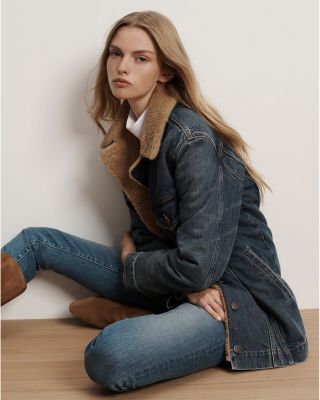 Donna Sherpa Lined Denim Jacket