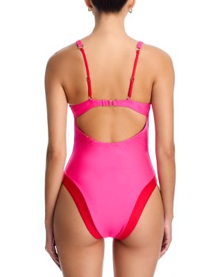 Color Blocked Underwire One Piece Swimsuit - Exclusive