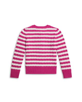 Girls' Striped Mini Cable Cotton Cardigan - Big Kid, Little Kid