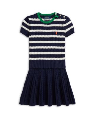 Girls' Striped Cotton Sweater & Skirt Set - Little Kid